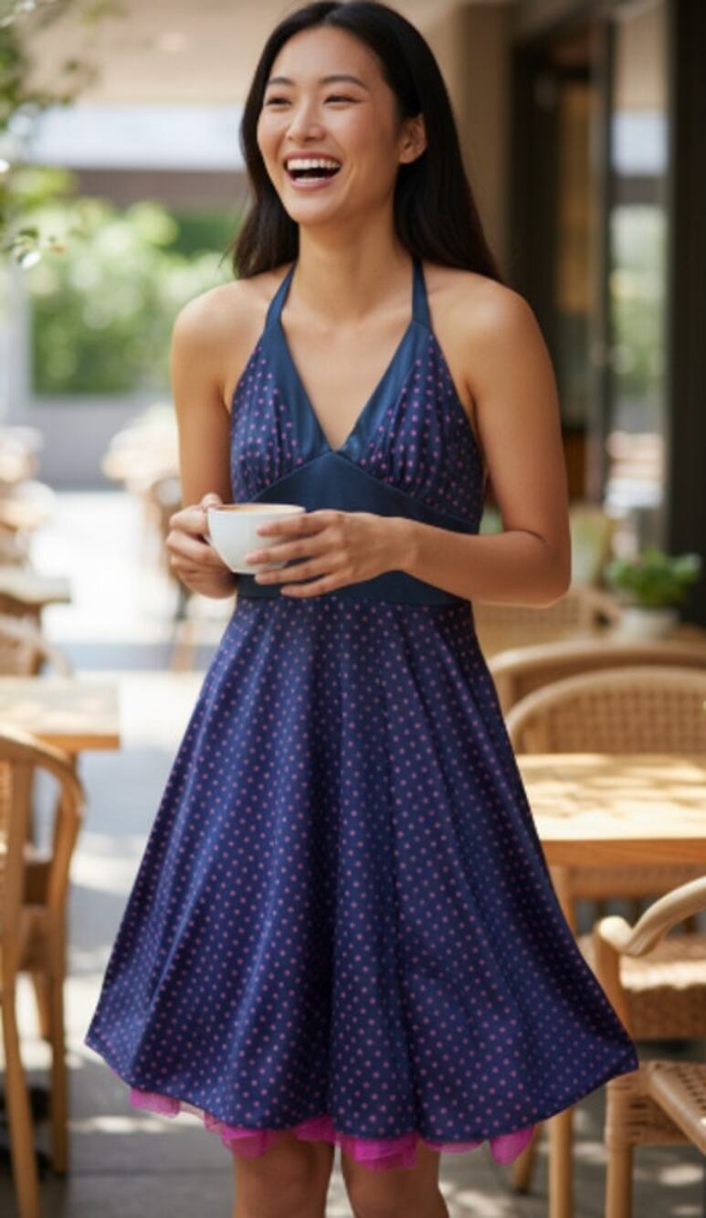 Y2K Ruby Rox Polka Dot Halter Dress size Small